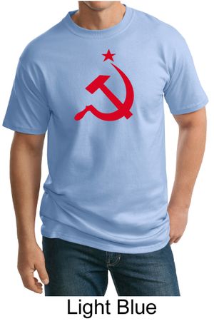 Russian Shirt Hammer and Sickle Red Print Adult Tall T-shirt