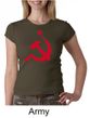 Russian Shirt Hammer and Sickle Red Print Ladies Crew Neck Shirt
