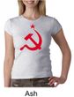 Russian Shirt Hammer and Sickle Red Print Ladies Crew Neck Shirt