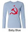 Russian Shirt Hammer and Sickle Red Print Ladies Long Sleeve Shirt