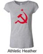 Russian Shirt Hammer and Sickle Red Print Ladies Longer Length Shirt