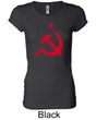 Russian Shirt Hammer and Sickle Red Print Ladies Longer Length Shirt