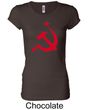 Russian Shirt Hammer and Sickle Red Print Ladies Longer Length Shirt