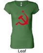 Russian Shirt Hammer and Sickle Red Print Ladies Longer Length Shirt