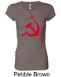 Russian Shirt Hammer and Sickle Red Print Ladies Longer Length Shirt