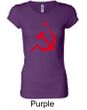 Russian Shirt Hammer and Sickle Red Print Ladies Longer Length Shirt