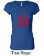Russian Shirt Hammer and Sickle Red Print Ladies Longer Length Shirt