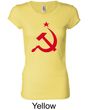 Russian Shirt Hammer and Sickle Red Print Ladies Longer Length Shirt