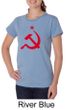 Russian Shirt Hammer and Sickle Red Print Ladies Organic T-shirt