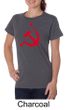 Russian Shirt Hammer and Sickle Red Print Ladies Organic T-shirt