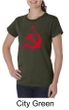 Russian Shirt Hammer and Sickle Red Print Ladies Organic T-shirt