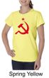 Russian Shirt Hammer and Sickle Red Print Ladies Organic T-shirt