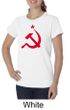 Russian Shirt Hammer and Sickle Red Print Ladies Organic T-shirt