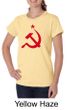 Russian Shirt Hammer and Sickle Red Print Ladies Organic T-shirt
