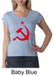Russian Shirt Hammer and Sickle Red Print Ladies Scoop Neck Shirt