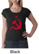 Russian Shirt Hammer and Sickle Red Print Ladies Scoop Neck Shirt