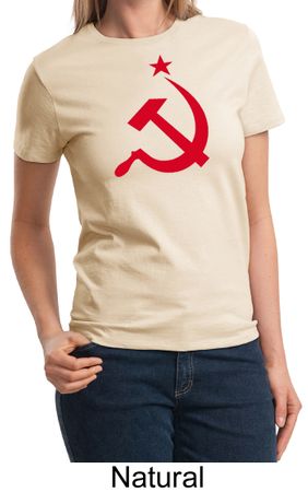 Russian Shirt Hammer and Sickle Red Print Ladies T-shirt