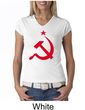 Russian Shirt Hammer and Sickle Red Print Ladies V-neck Shirt