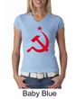 Russian Shirt Hammer and Sickle Red Print Ladies V-neck Shirt