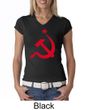 Russian Shirt Hammer and Sickle Red Print Ladies V-neck Shirt