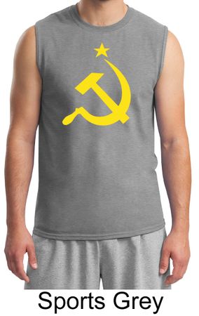 Russian Shirt Hammer and Sickle USSR Adult Muscle Shirt