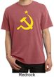 Russian Shirt Hammer and Sickle USSR Adult Pigment Dyed T-shirt