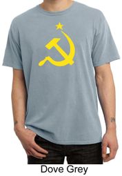 Russian Shirt Hammer and Sickle USSR Adult Pigment Dyed T-shirt