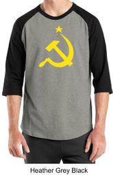 Russian Shirt Hammer and Sickle USSR Adult Raglan Shirt