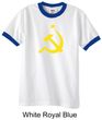 Russian Shirt Hammer and Sickle USSR Adult Ringer Shirt