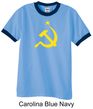 Russian Shirt Hammer and Sickle USSR Adult Ringer Shirt