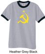 Russian Shirt Hammer and Sickle USSR Adult Ringer Shirt