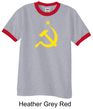 Russian Shirt Hammer and Sickle USSR Adult Ringer Shirt