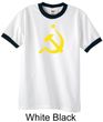 Russian Shirt Hammer and Sickle USSR Adult Ringer Shirt