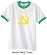 Russian Shirt Hammer and Sickle USSR Adult Ringer Shirt
