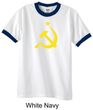 Russian Shirt Hammer and Sickle USSR Adult Ringer Shirt