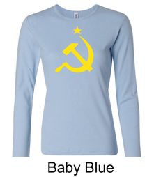 Russian Shirt Hammer and Sickle USSR Ladies Long Sleeve Shirt