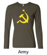 Russian Shirt Hammer and Sickle USSR Ladies Long Sleeve Shirt