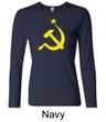 Russian Shirt Hammer and Sickle USSR Ladies Long Sleeve Shirt