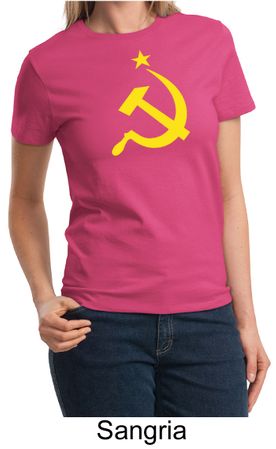 Russian Shirt Hammer and Sickle USSR Ladies T-shirt