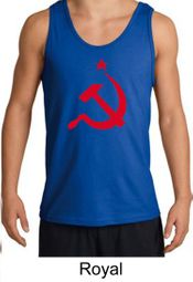 Russian Tank Hammer and Sickle Red Print Adult Tanktop