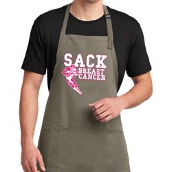 Sack Breast Cancer Full Length Apron with Pockets