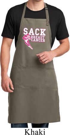 Sack Breast Cancer Full Length Apron with Pockets