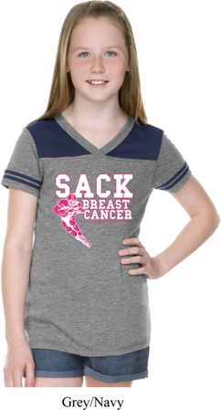 Sack Breast Cancer Girls Football Shirt