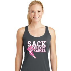 Sack Breast Cancer Ladies Dry Wicking Racerback Tank Top