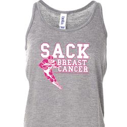 Sack Breast Cancer Ladies Flowy Racerback Tanktop