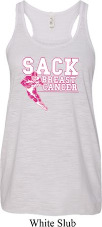 Sack Breast Cancer Ladies Flowy Racerback Tanktop