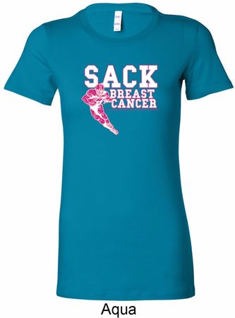 Sack Breast Cancer Ladies Longer Length Shirt