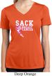 Sack Breast Cancer Ladies Moisture Wicking V-neck Shirt