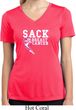 Sack Breast Cancer Ladies Moisture Wicking V-neck Shirt