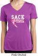 Sack Breast Cancer Ladies Moisture Wicking V-neck Shirt